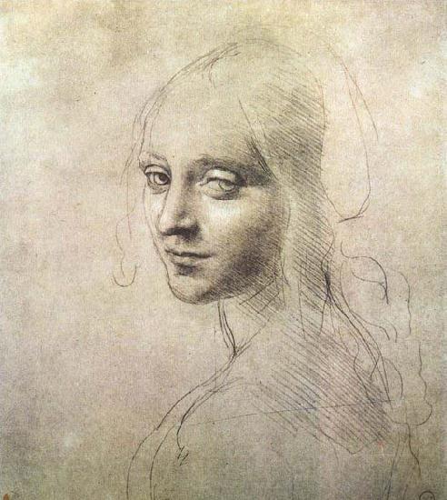 LEONARDO da Vinci Head of a girl Germany oil painting art